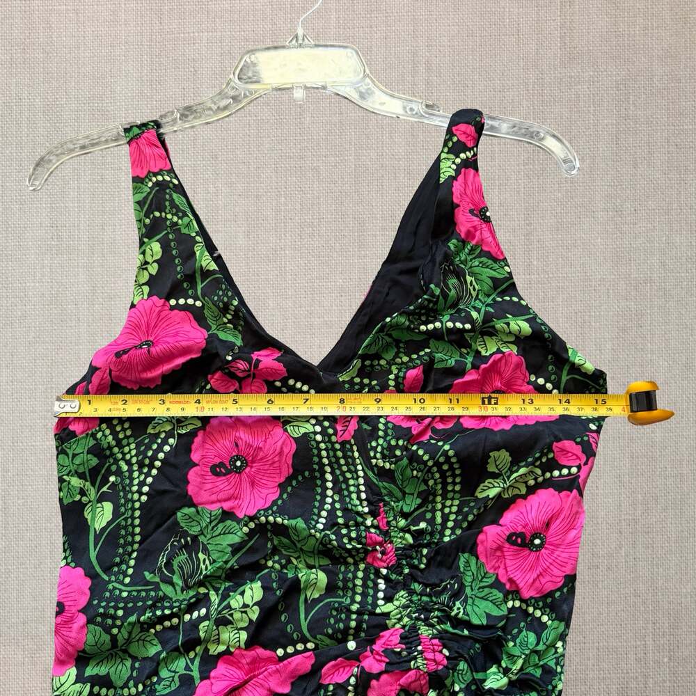 Anthropologie Maeve Hot Pink Floral Maxi Dress Cottagecore Goth Fairy size 4 - Picture 8 of 13